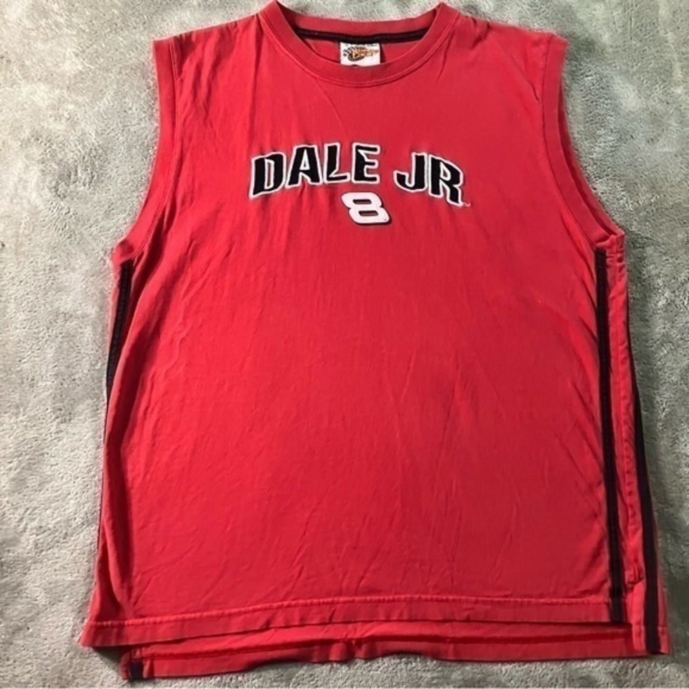 NASCAR Dale Jr Red Sleeveless Shirt #8 Budweiser size XL BLACK AND RED